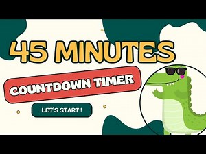 CROCODILE COUNTDOWN ! 45:00 🐊 timer from 45 minutes to zero in minutes and seconds / 2.700"' - 0