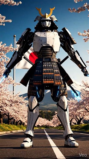 Samurai Mech Takes on Japan's Iconic Lenses!🏎️🤖#samurai #japan #futuristiccars #transformers