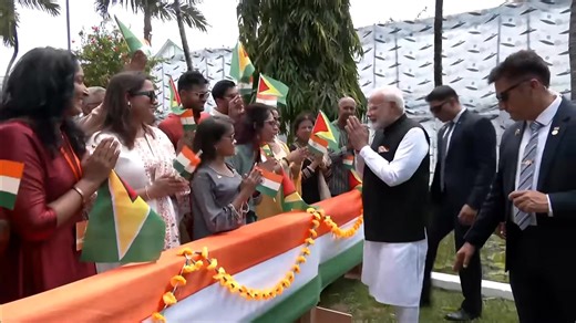 The Indian community enthusiastically welcomed PM Modi with chants of "Modi, Modi", highlighting their strong support and connection to his leadership. | Bharatiya Janata Party (BJP)