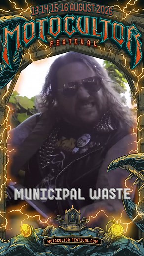 🦀 Motocultor Festival 2026 x Municipal Waste ⚡️ Les rois du thrash nu-school sont de retour ! Potache, ultra-efficace, engagé et conçu comme une véritable IA à générer des hits à vous éclater la caboche sur les crash-barrières, le thrash made in Municipal Waste est une véritable ode au circle pit ! En sept albums studio et une montagne de tournées mondiales, Municipal Waste est une véritable machine de guerre qu’il nous tarde de voir retourner à nouveau les plaines du Motoc ‘ ! 🎟️ https://moto