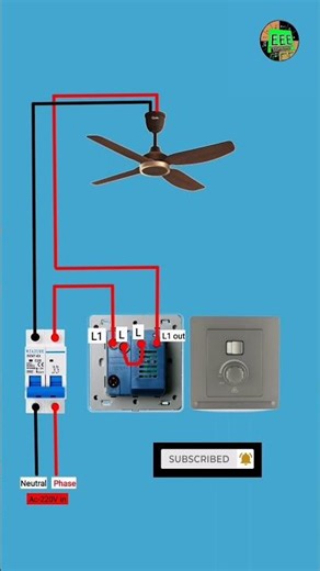 Simple Fan & Regulator Wiring #shorts #ceilingfan #regulator #electrical #ceilingfan #regulator