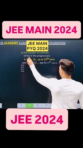 Shivang Gupta on Instagram: "JEE MAIN 2024 ( 27 Jan - Shift 1 ) Q) The number of common terms in the progressions 4, 9, 14, 19….up to 25^”th “ term and 3,6,9,12…𝑢𝑝 𝑡𝑜 37^”th “ term is Odd even property definite integration jee mains 2025 pyq Jee sequence and series jee mains 2025 maths pyq solution jee advanced 2023 paper solution maths class 12 maths integration integration most important questions jee integration class 12 extra questions definite integration class 12 jee pyq indefinite int