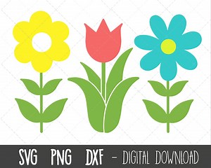 Spring Flower SVG Bundle, Flower Svg, Flower Clipart, Spring Clipart, Floral Svg, Floral Clipart, Tulip Flower Cricut Silhouette Cut File - Etsy
