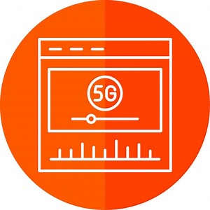 Video Player Line Red Circle Icon