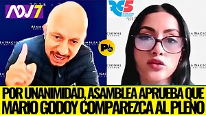 Viviana Velóz RC, Andrés Castillo ADN, Asamblea aprueba que Mario Godoy comparezca al pleno) Con 142 votos de respaldo, el pleno de la Asamblea Nacional, controlada por el oficialista Acción Democrática Nacional (ADN), aprobó una moción planteada por Andrés Castillo (ADN) para que Mario Godoy, presidente del Consejo de la Judicatura (CJ) comparezca al pleno del Legislativo. Godoy deberá asistir de manera presencial e indelegable en el término de hasta ocho días contados a partir de la resolución