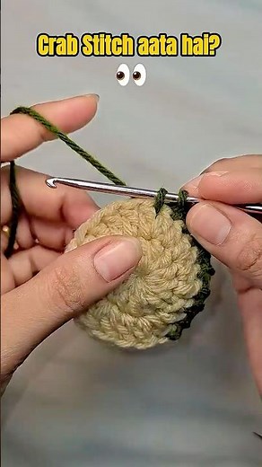 Crab Stitch Tutorial 🦀 | Easy Crochet Border for Beginners #shorts