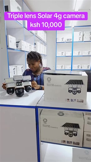 Triple lens solar 4g camera. Ideal for farms, construction sites and big compounds. #solarcctv #solarcamerasecurityoutdoor #solarcameras #cctvcamera #yasaftechcentre