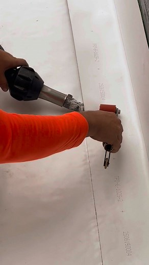 A slow and steady process 🙌🏽 Heat-welding roofing material is all about precision and attention to detail. As you can see in this video, he is taking his time to make sure it's done correctly while keeping the surface smooth and clean. When we use this, the heat is typically set between 700-900 degrees, depending on what type of roofing material it is, like TPO, EPDM, or another membrane. - 🔥 - #tpo #epdm #commercialroofing #rightmarkroofing #heatwelding | RightMark Roofing