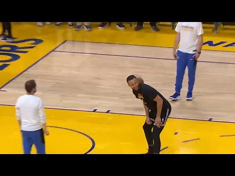 Steph Curry didn't hit the rim once during this pre-game warmup drill