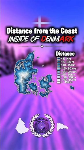 Kingdom of Denmark 🇩🇰 distance from coast #trending #europe #geographythroughmaps #geography