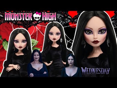 MONSTER HIGH X WEDNESDAY MORTICIA ADDAMS DOLL UNBOXING 🖤🥀