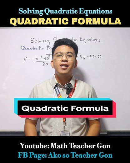 Solving Quadratic Equations using Quadratic Formula
