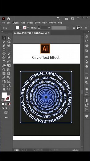 Wrap Text Effect Around a Circle in Adobe Illustrator 2023 #graphicdesign #illustrator #shorts