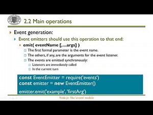 Node.js: Module 'events' | | UPV