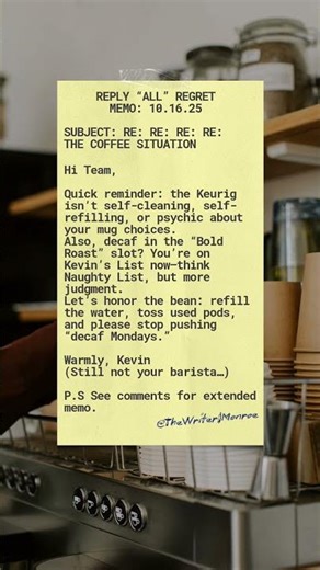 Reply "All" Regret: Kevin’s Coffee Memo: The Roast Heard ’Round the Office. #shorts #funnyvideo