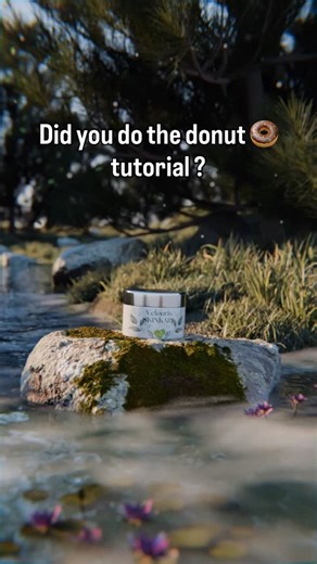 Clem | 3D animation Blender on Instagram: "Blender donut lore 🍩 Every 3D artist knows the legend… the Donut Tutorial by Blender Guru. It’s not just a 3d beginner’s guide — it’s a rite of passage, the first render, the birth of a 3d artist. From learning the Blender interface, modeling the donut, shading the icing, to the final render… Just like the donut, every product render I create is part of that same journey — improving in 3d, blender, product visualization, and 3danimation step by step. S