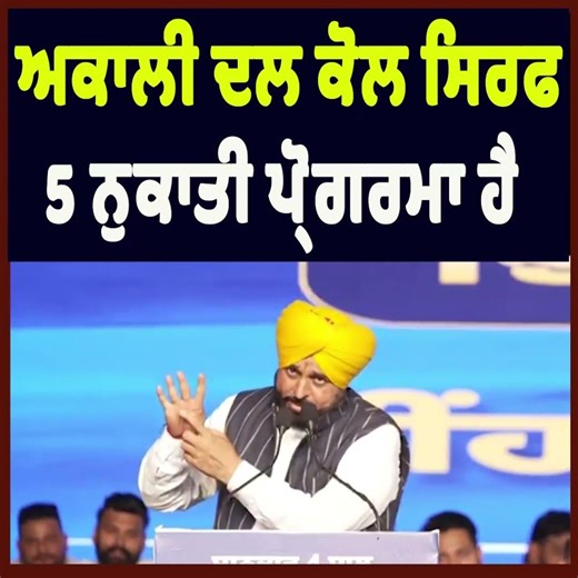 Akali Dal Has Only a 5-Point Agenda: CM Bhagwant Mann