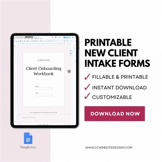 Client Intake Forms | Website Onboarding Questionnaire | Printable, Editable, Customizable Client Welcome Packet | Google Docs - Etsy