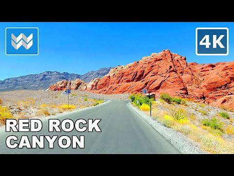 [4K] Red Rock Canyon in Las Vegas USA - Scenic Driving - Relaxing Nature Scenery
