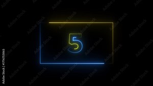 10 to 0, Ten to zero countdown light blue glow neon animation.running animated numbers 10-0, 10 to 0 second modern digital countdown.