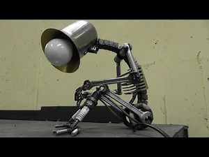 Scrap Metal Art Table Lamp