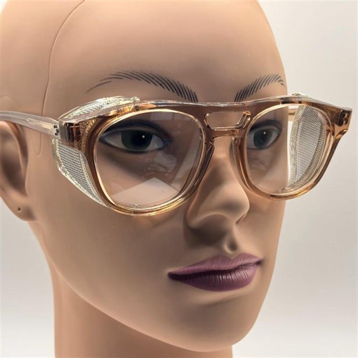 Vintage Titmus Safety Glasses | Translucent Champagne Gray Frames | New Clear Lenses | Industrial Steampunk | #958 | USA Made - Etsy