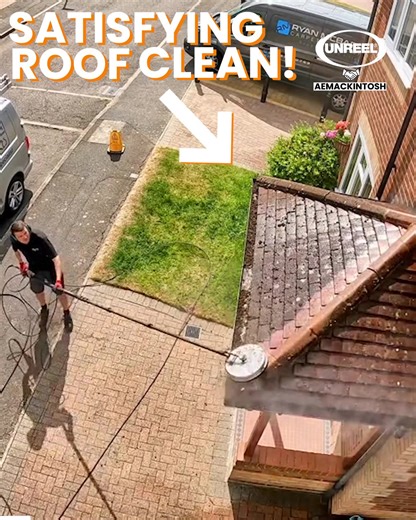 Watch the magic: Stunning roof transformation with pro pressure washing!