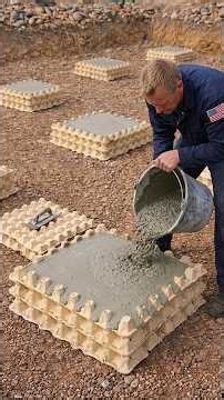 Anyone can make it! Pour cement into an egg tray and create an amazing masterpiece!