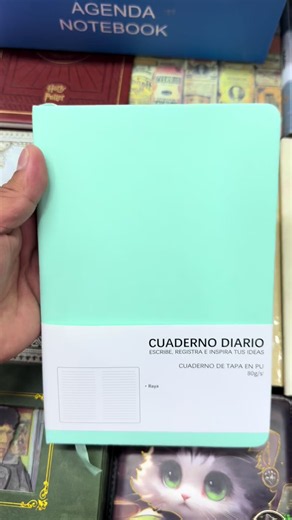 Libreta tipo diario A5 pasta dura piel — 100 hojas, 4 colores