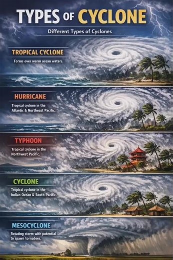 🔵Part: 12|| 🌪️🔥Types of Cyclones – Storm Masters Unleashed! 🌊⚡#cyclone #types