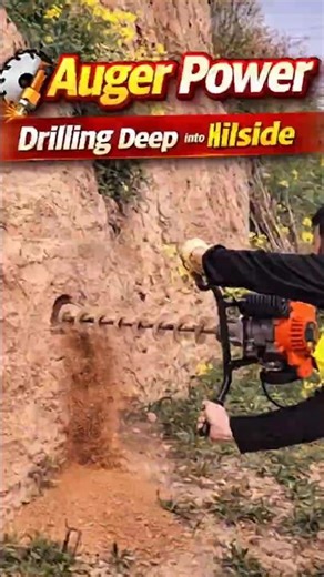 ⚙️ Auger Power | Drilling Deep into Hillside! #skills #workers #asmr #heavydutywork #short