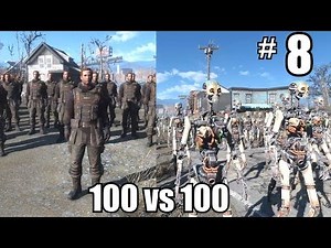 Fallout 4 100 Synths Vs 100 Brotherhood Knights - NPC Battles To The Death #8