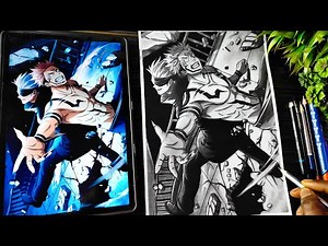 Gojo vs Sukuna Fight Scene Sketch | Jujutsu Kaisen Drawing |Anime Drawing Step-by-Step Tutorial