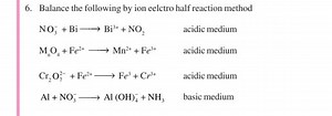 Balance the following by ion eelctro half reaction method\math... | Filo