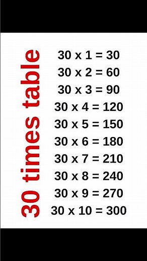 30 table #mathstables#30table#table
