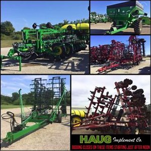 These AuctionTime Auction items close today, 12/18 starting around 12:25pm. Click the link to get your bids in now: https://www.auctiontime.com/listings/auctions/online/all-auctions/haug-implement-co?CRMID=15711 #AuctionTime #AgAuction #Planter #Tillage | Haug Implement Co.