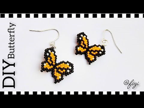 DIY Beaded Butterfly Earrings | Easy Brick Stitch Tutorial