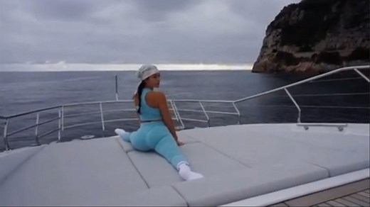 Georgina Rodriguez shows off her flexibility on a yacht