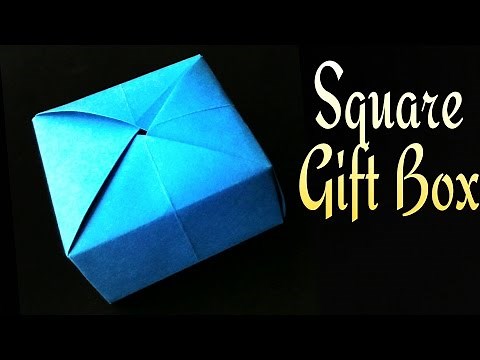 Origami tutorial - Paper "Square Gift covered Box" - Using one sheet!