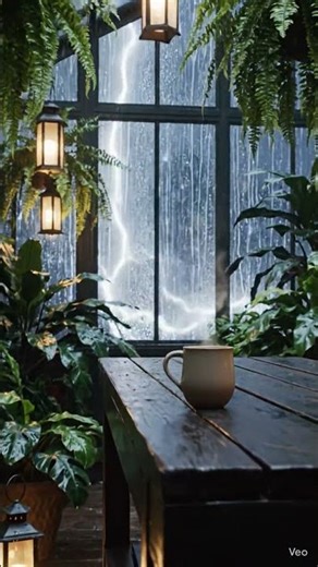 Midnight Rain in a Victorian Glasshouse