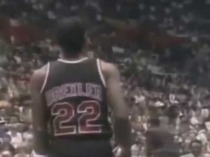 Clyde Drexler Dunks from the Free throw Line 1987