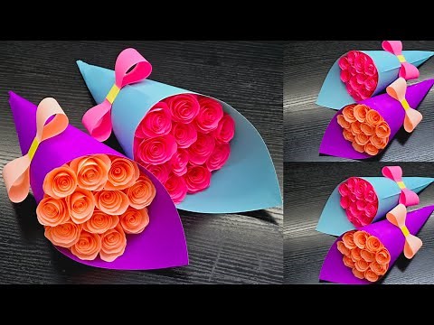 How To Make A Stunning Paper Flower Bouquet | DIY Gift Idea | Valentine's Day Craft | Paper flowers