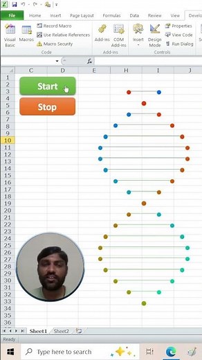 Excel VBA मैं DNA जैसा pattern बनाना सीखे #Shorts | Game जैसा बनाना सीखे |