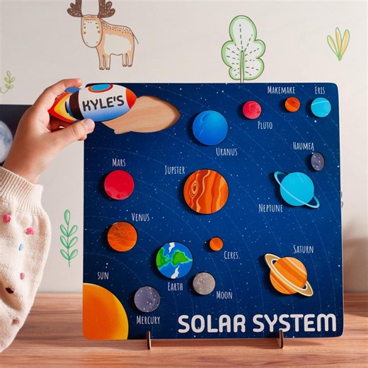 Montessori Solar System Puzzle: Educational Space Toy for Kids Gift - Etsy