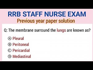 RRB Staff Nurse previous year paper with solution | RRB Staff nurse officer old paper