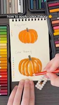 How to elevate art w color theory | colored pencil tutorial #colortheory #coloring #pumpkin #art