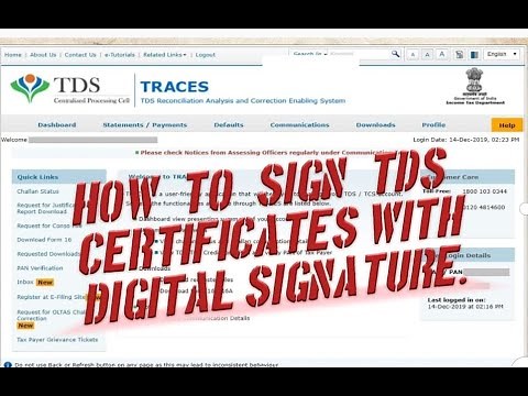 " How to Sign Your TDS Certificate With Your Digital Signature " || Guide TDS Certificate Sign DSC"