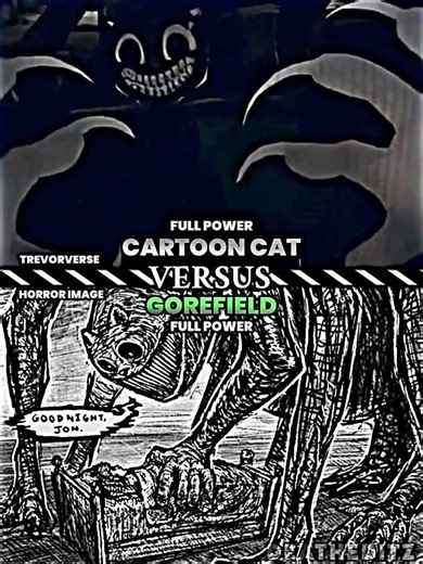 Gorefield vs Cartoon Cat #cartooncat #trevorhenderson #horror #edit #1v1