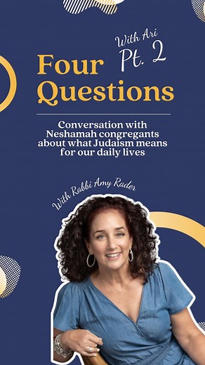 4 Questions with Rabbi Amy Rader Part 2 This week, Ari turns the tables and asks Rabbi Amy: Why did you want to become a rabbi? A heartfelt conversation about purpose, calling, and the joy of building Jewish community.  Watch the full video on YouTube: https://www.youtube.com/watch?v=LAt_vaHCV0U&t #4Questions #JewishJourney #SpiritualConnection #JewishCommunity #GrowingJewishSouls #NeshamahInstitute | The Neshamah Institute | Facebook