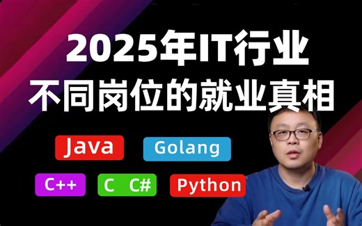 2025年计算机行业不同岗位的真实就业现状，准备入行的程序员请慎重！（马士兵）